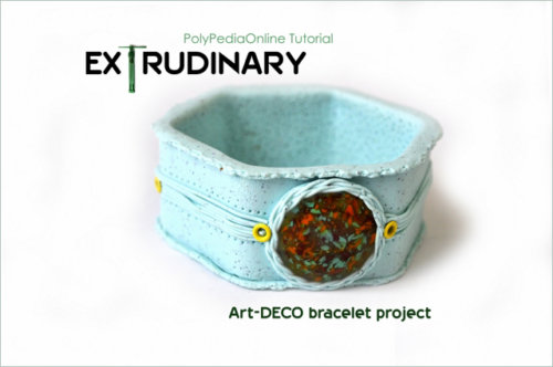 polymer clay extruder tutorial art deco bracelets