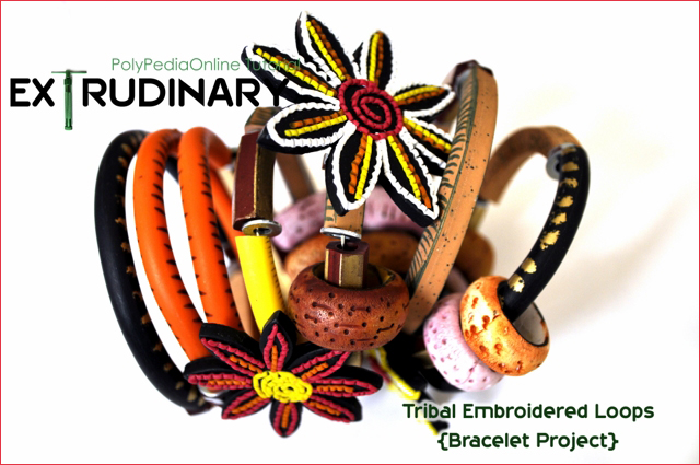 Polymer Clay Tutorial - Funky Loops & Tribal Embroidered Wire Bracelet -  Extrudinary Class (eBook+Video)