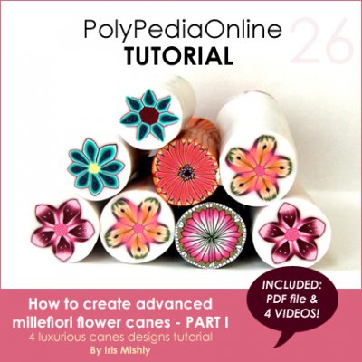 The Complete "Festive Flora" Polymer Clay 9 Millefiori Flower Canes Tutorial (eBooks+Videos)