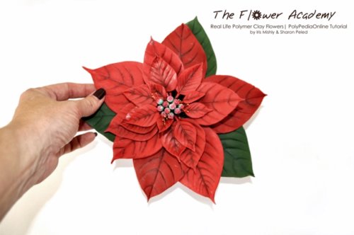 Polymer clay flower academy tutorial - how to create polymer clay flowers poinsettia