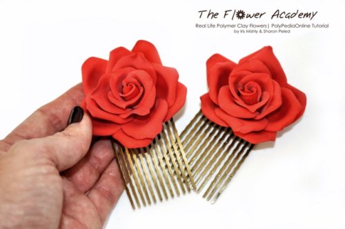 Polymer clay flower academy tutorial - how to create polymer clay flowers rose