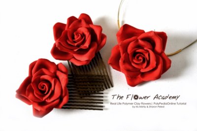 Polymer clay flower academy tutorial - Rose