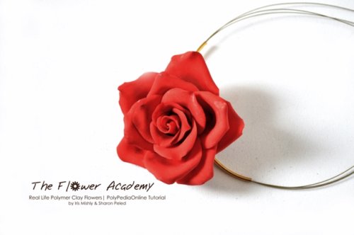 Polymer clay flower academy tutorial - how to create polymer clay flowers rose necklace
