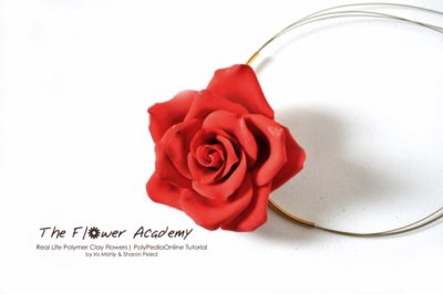 Polymer clay flower academy tutorial - Rose