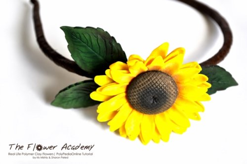 Polymer clay flower academy tutorial - how to create polymer clay flowers sunflower
