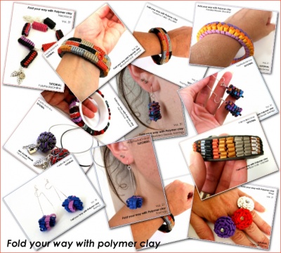 Polymer Clay Fold Your Way - Folding Bracelets, Earrings Tutorial (eBook+Videos)