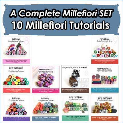 The Complete 10 Basic Millefiori Canes Tutorials (eBook+Videos+CD)