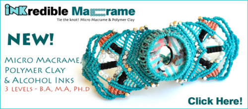 polymer clay tutorial alcohol ink micro macrame sapphire