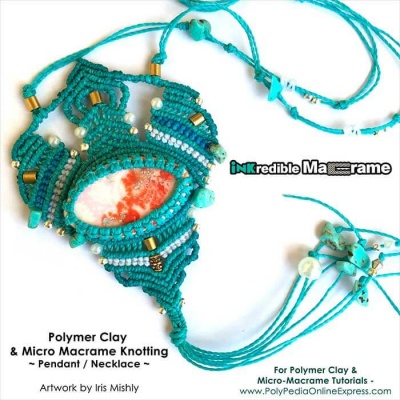 polymer clay and micro macrame jewelry tutorial