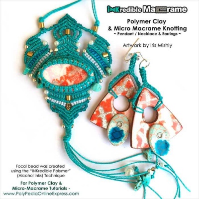 polymer clay and micro macrame jewelry tutorial