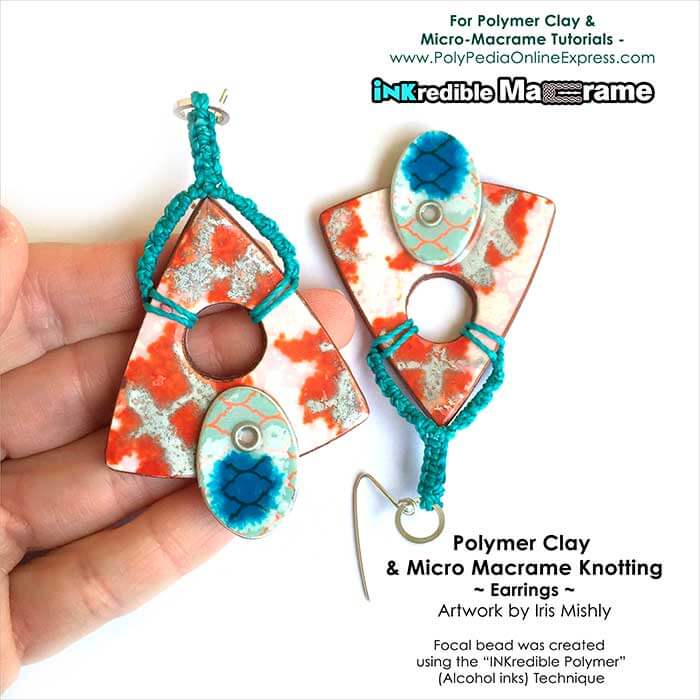 polymer clay and micro macrame earrings tutorial