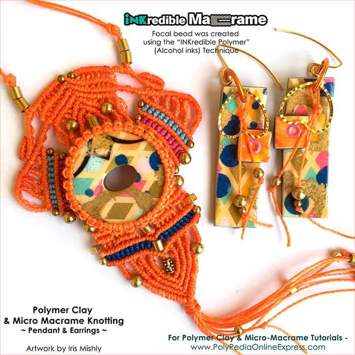polymer clay and micro macrame jewelry tutorial