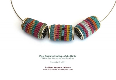 micro macrame tube bead