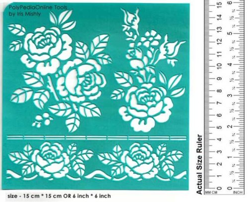 large roses stencil