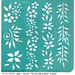 flowers border adhesive stencil