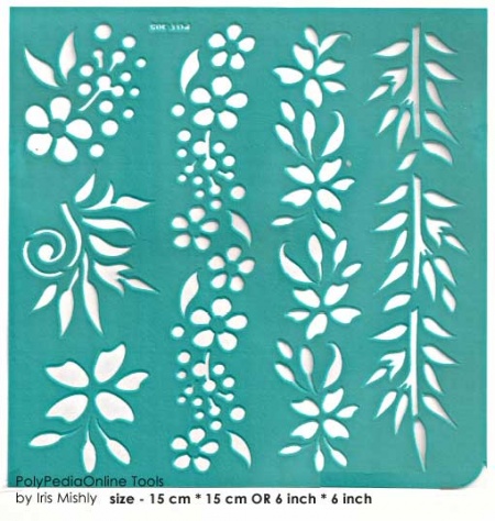 flowers border adhesive stencil