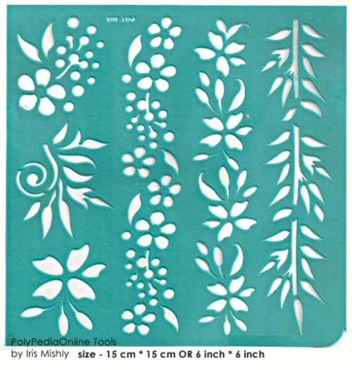 flowers border adhesive stencil