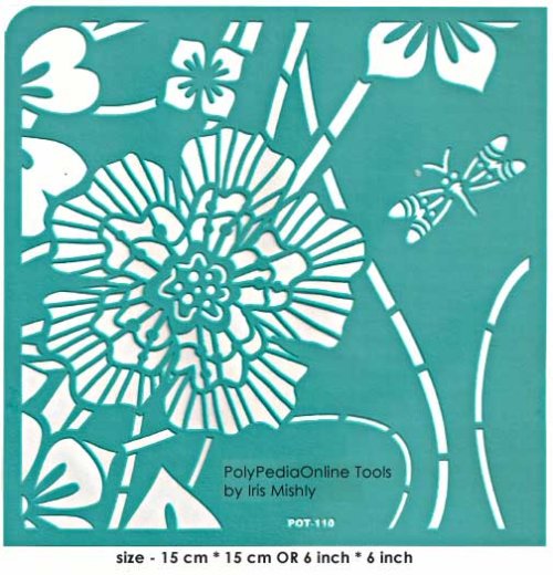 large flower butterfly adhesive stencil