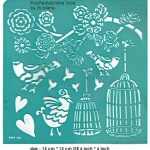 bird cage adhesive stencil