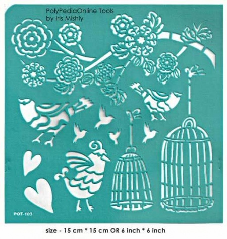 bird cage adhesive stencil