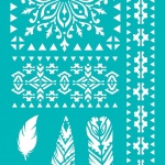 adhesive stencil feathers flower