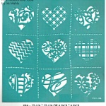 asymmetric hearts adhesive stencil