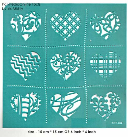 asymmetric hearts adhesive stencil