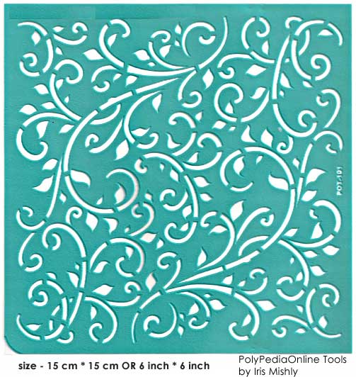Stencil Leaves Background 6 inch/15 cm, self-adhesive, flexible
