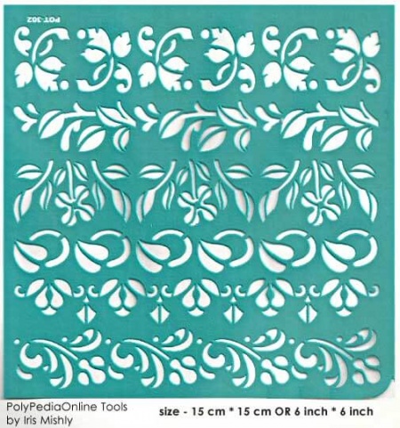 leaves border adhesive stencil