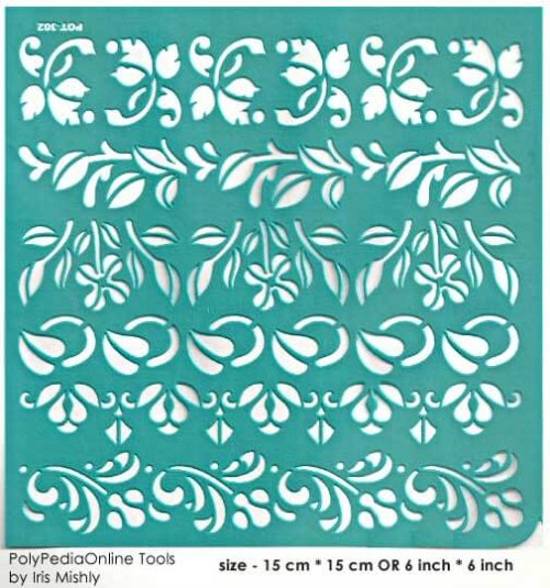 leaves border adhesive stencil