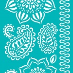 adhesive stencil paisley flower