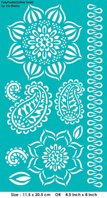 adhesive stencil paisley flower