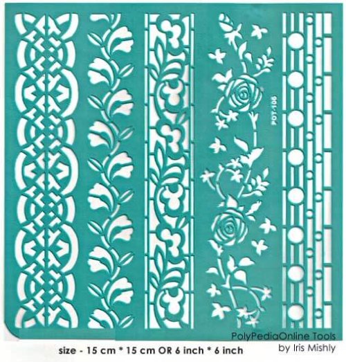 roses border adhesive stencil