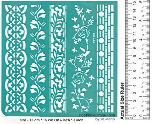 flowers border stencil