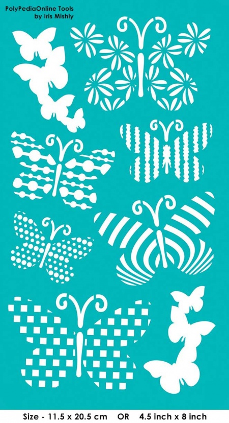 adhesive stencil butterflies