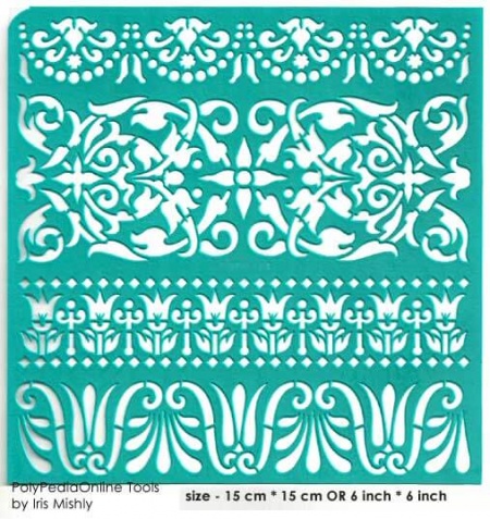 swirl border stencil