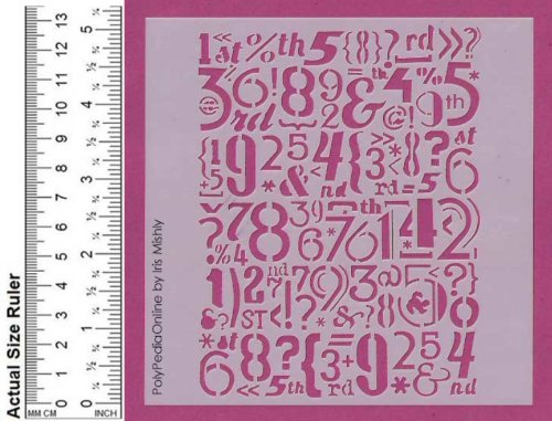 numbers stencil wall decoration pattern template