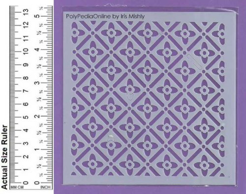 square flower stencil geometric pattern template