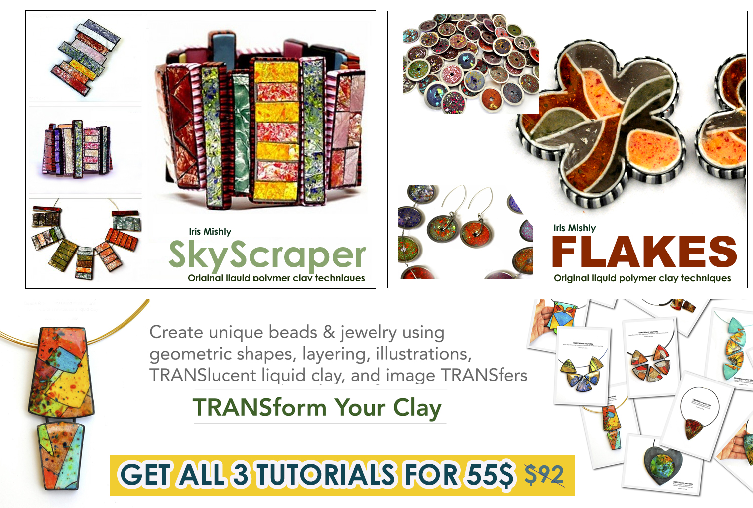 3 Liquid Polymer Clay Tutorials - TRANSform Your Clay, Flakes